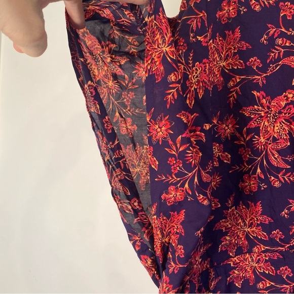 Women's Lands End Modal Purple Red Floral Dress Cover Up Big Sleeves Medium - Picture 7 of 14